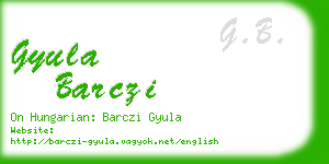 gyula barczi business card